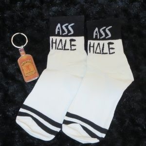 NWT Unisex Assh*le Mid Ankle Socks